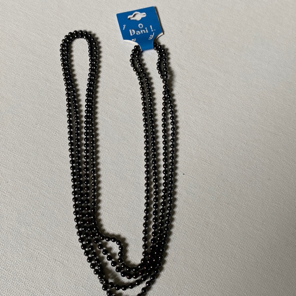 NWT Dani Set of 2 Black Beaded Necklaces